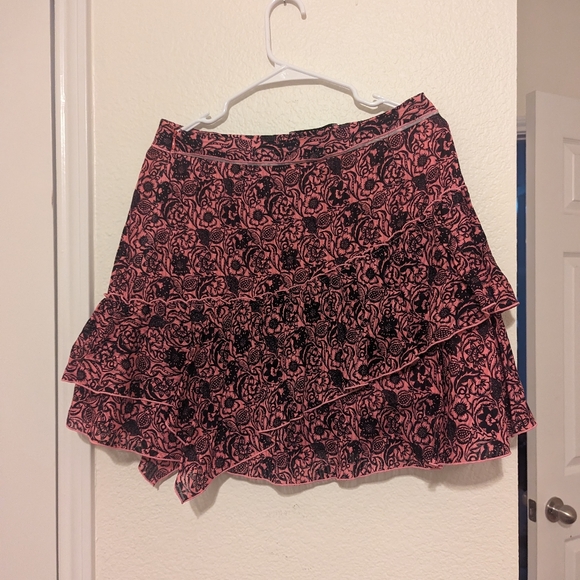 10 Crosby Derek Lam Ruffled Barbie Pink Floral Skirt - SZ 8 - Picture 8 of 9